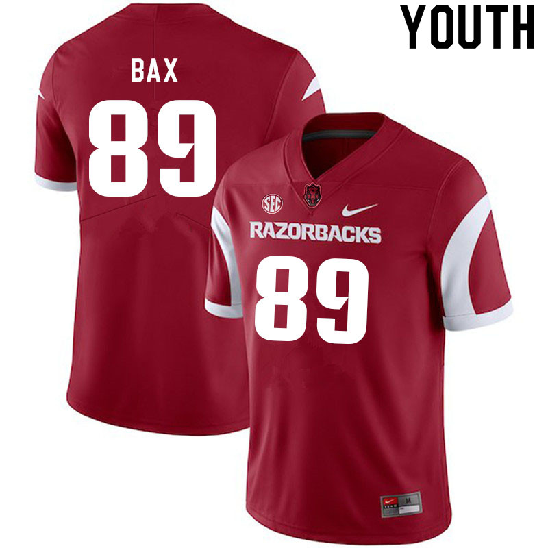 Youth #89 Nathan Bax Arkansas Razorbacks College Football Jerseys Sale-Cardinal